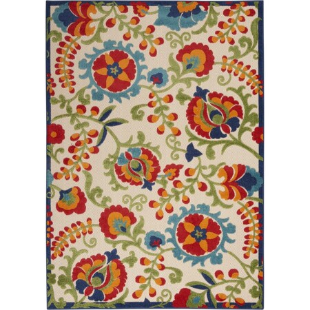 Homeroots 5 x 8 ft. Multi Color Mediterra Indoor & Outdoor Area Rug 384794